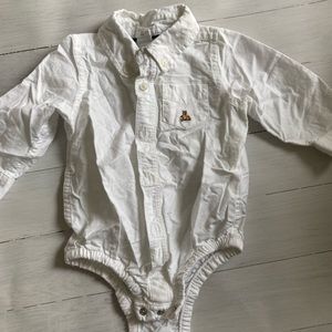 Baby Gap White Long Sleeve Button Down Onesie